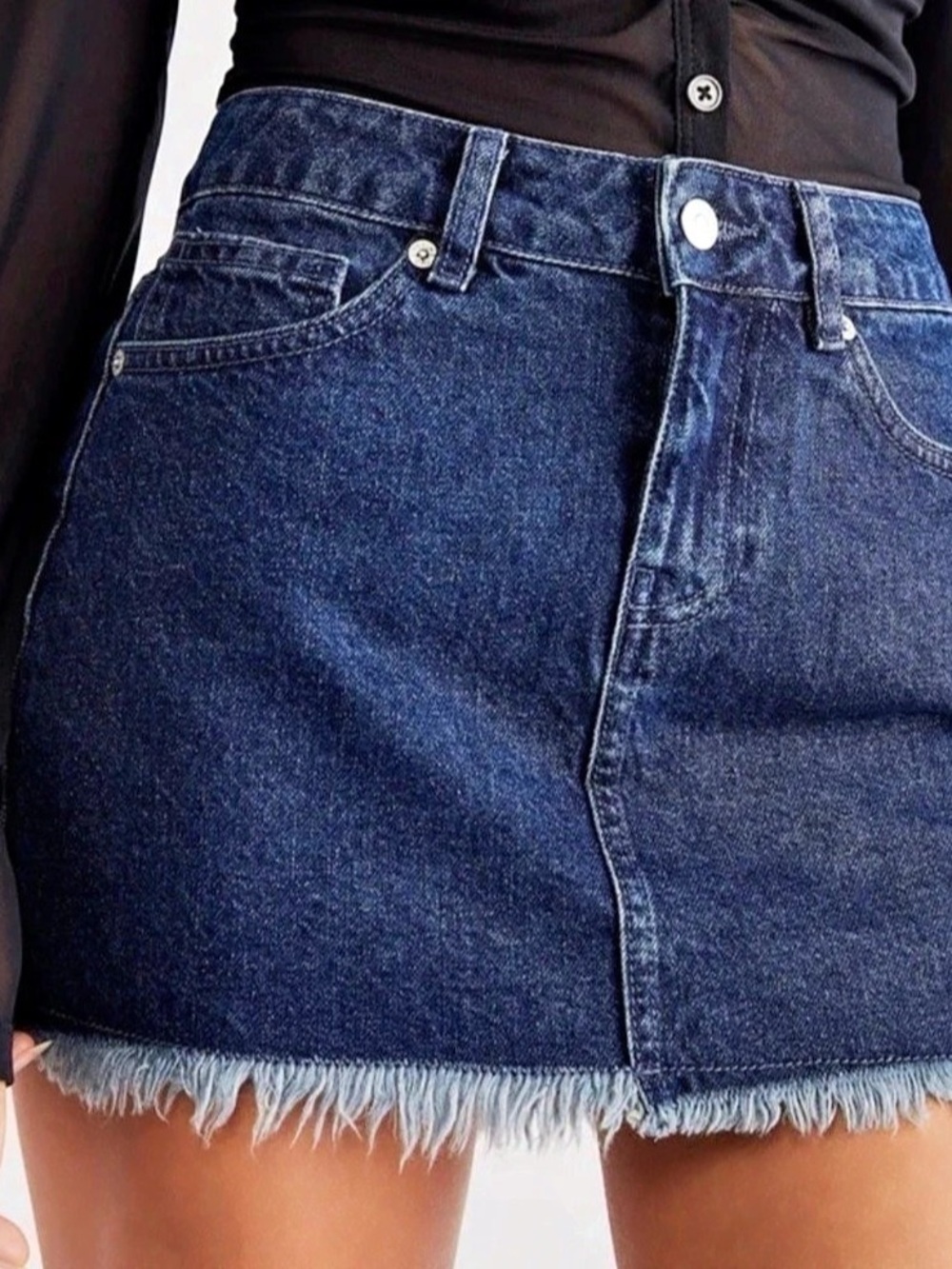 Free People/We The Free in Blue Indigo Denim Mini Skirt Size 10 NWT